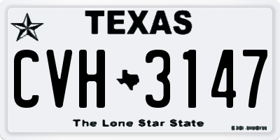TX license plate CVH3147