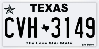 TX license plate CVH3149