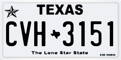 TX license plate CVH3151
