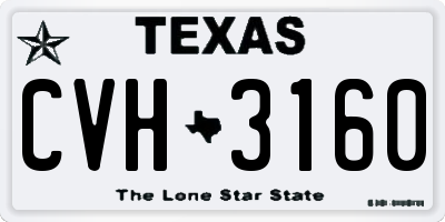 TX license plate CVH3160