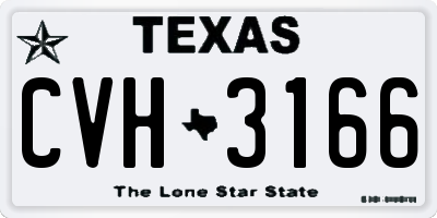 TX license plate CVH3166