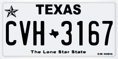 TX license plate CVH3167