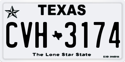 TX license plate CVH3174