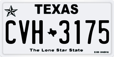 TX license plate CVH3175