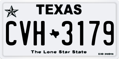 TX license plate CVH3179