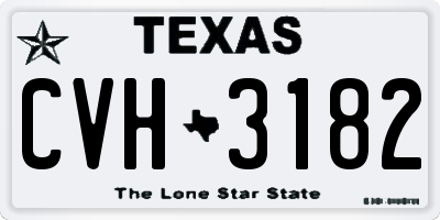 TX license plate CVH3182