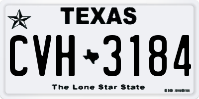 TX license plate CVH3184