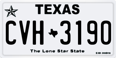 TX license plate CVH3190