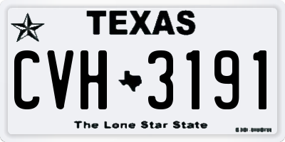 TX license plate CVH3191