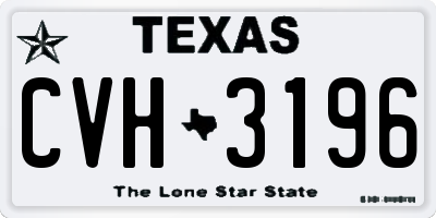 TX license plate CVH3196