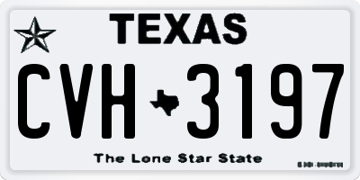 TX license plate CVH3197