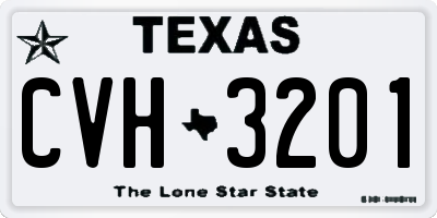 TX license plate CVH3201