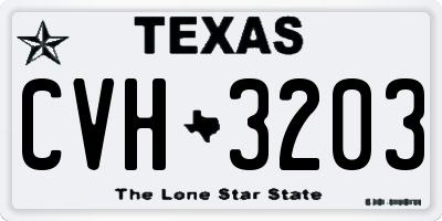TX license plate CVH3203