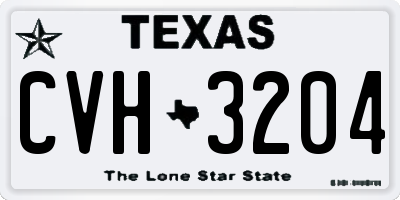TX license plate CVH3204