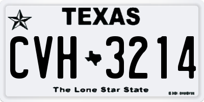 TX license plate CVH3214