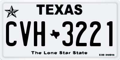 TX license plate CVH3221