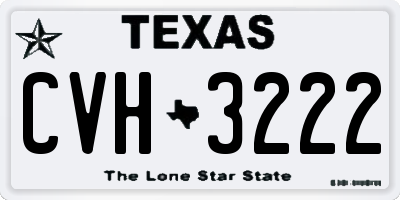 TX license plate CVH3222