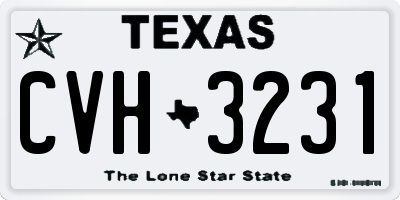 TX license plate CVH3231