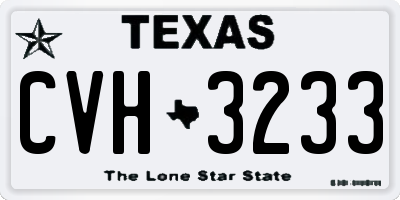 TX license plate CVH3233