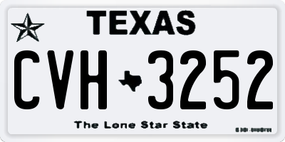 TX license plate CVH3252
