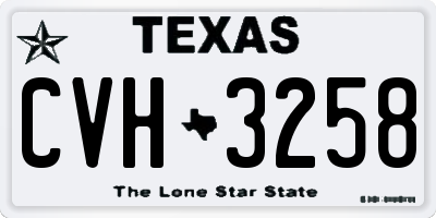 TX license plate CVH3258