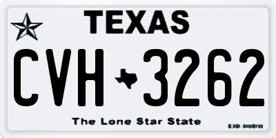 TX license plate CVH3262