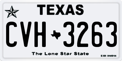 TX license plate CVH3263