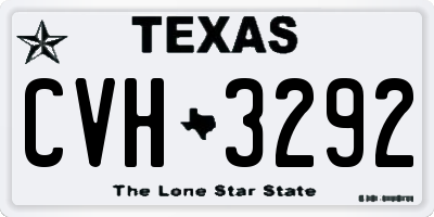 TX license plate CVH3292