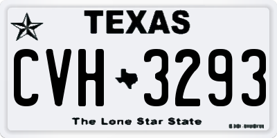TX license plate CVH3293