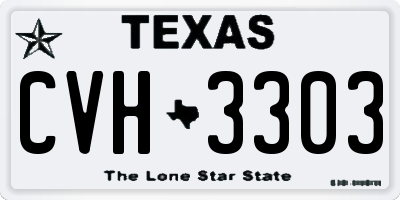 TX license plate CVH3303