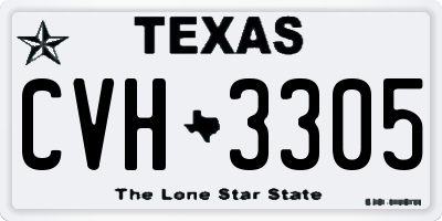 TX license plate CVH3305