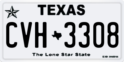 TX license plate CVH3308