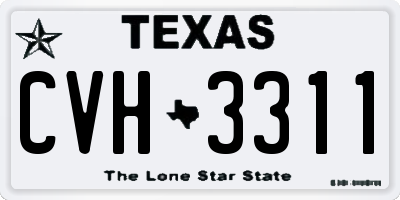 TX license plate CVH3311