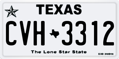 TX license plate CVH3312