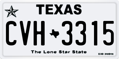 TX license plate CVH3315