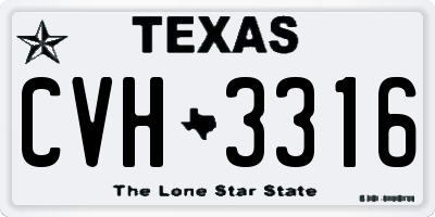 TX license plate CVH3316