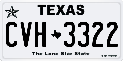 TX license plate CVH3322