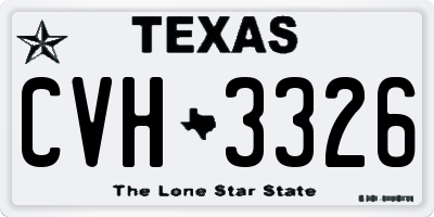 TX license plate CVH3326