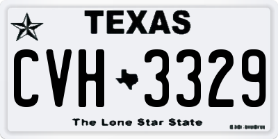 TX license plate CVH3329