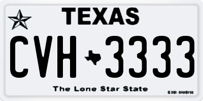 TX license plate CVH3333