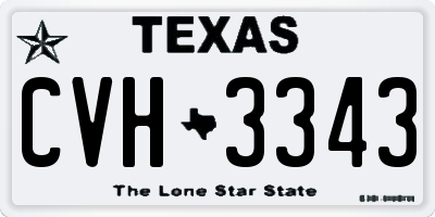 TX license plate CVH3343