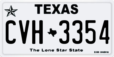 TX license plate CVH3354