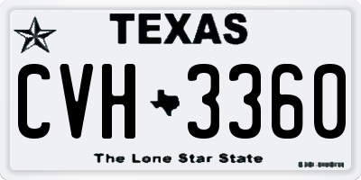 TX license plate CVH3360