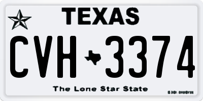 TX license plate CVH3374