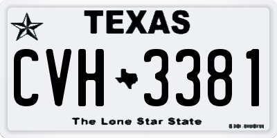 TX license plate CVH3381