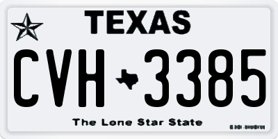 TX license plate CVH3385