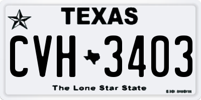 TX license plate CVH3403