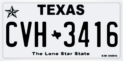 TX license plate CVH3416