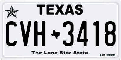 TX license plate CVH3418