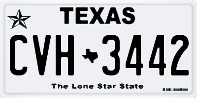 TX license plate CVH3442